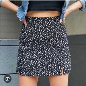 Brandy Melville black and white floral Cara skirt